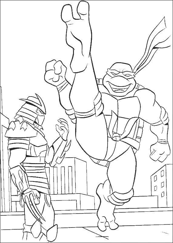 Coloring Shredder and the turtle. Category teenage mutant ninja turtles. Tags:  Comics, Teenage Mutant Ninja Turtles.