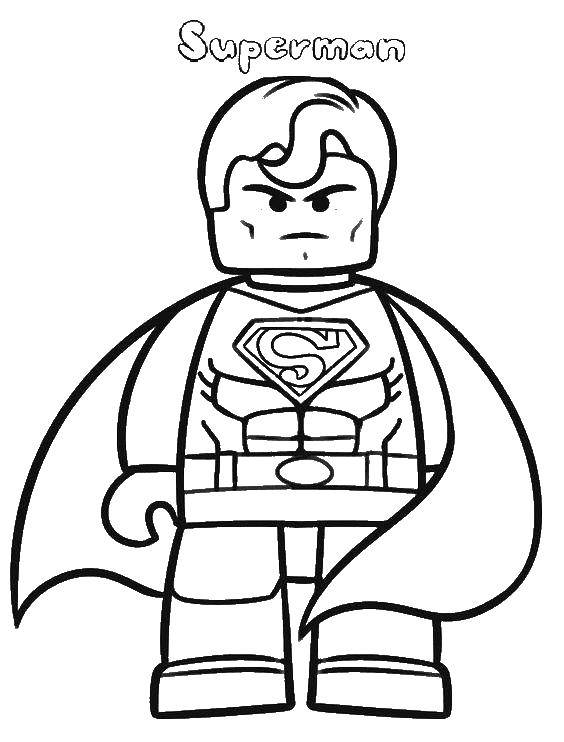 Название: Раскраска Супермэн лего. Категория: Лего. Теги: Конструктор, Лего.
