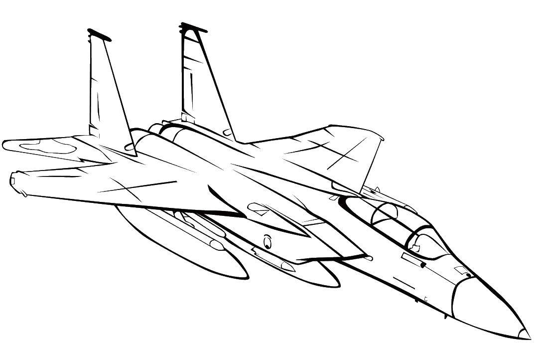 Название: Раскраска Военный самолет. Категория: самолеты. Теги: самолет.