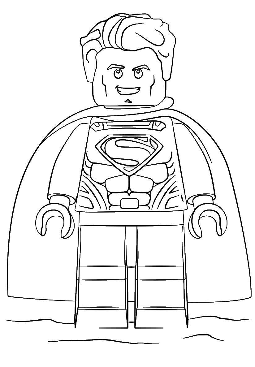Название: Раскраска Лего супермен. Категория: Лего. Теги: лего, конструктор, супермен.