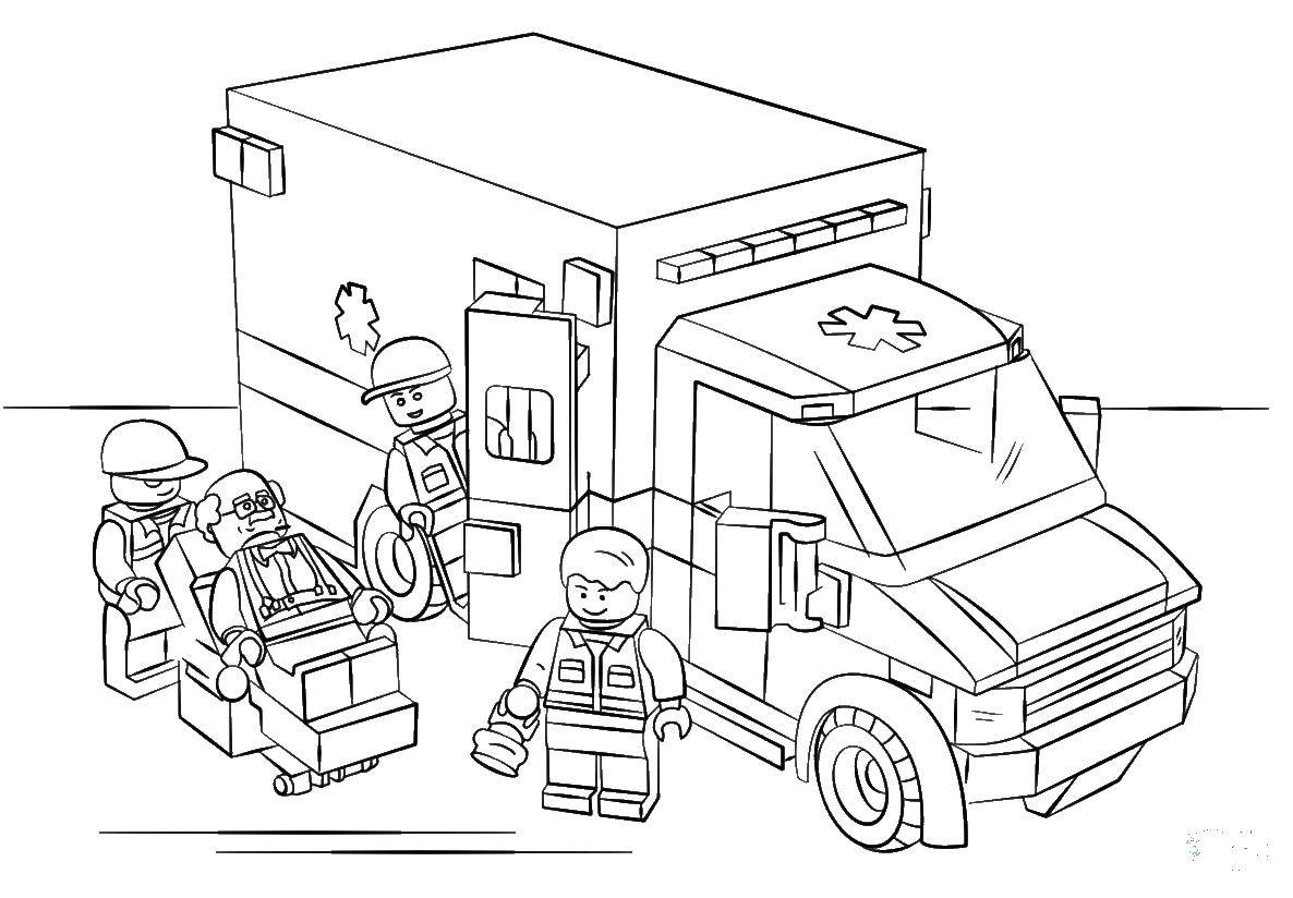 Coloring Ambulance LEGO. Category LEGO. Tags:  Designer, LEGO.