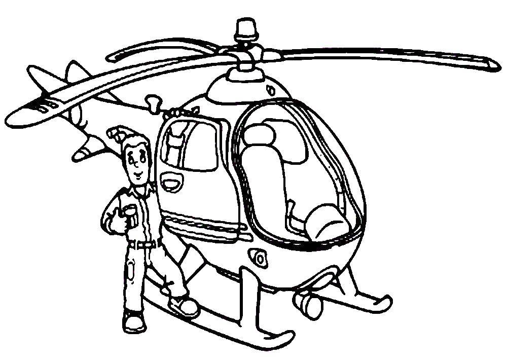 Название: Раскраска Вертолет на взлете. Категория: самолеты. Теги: вертолет.
