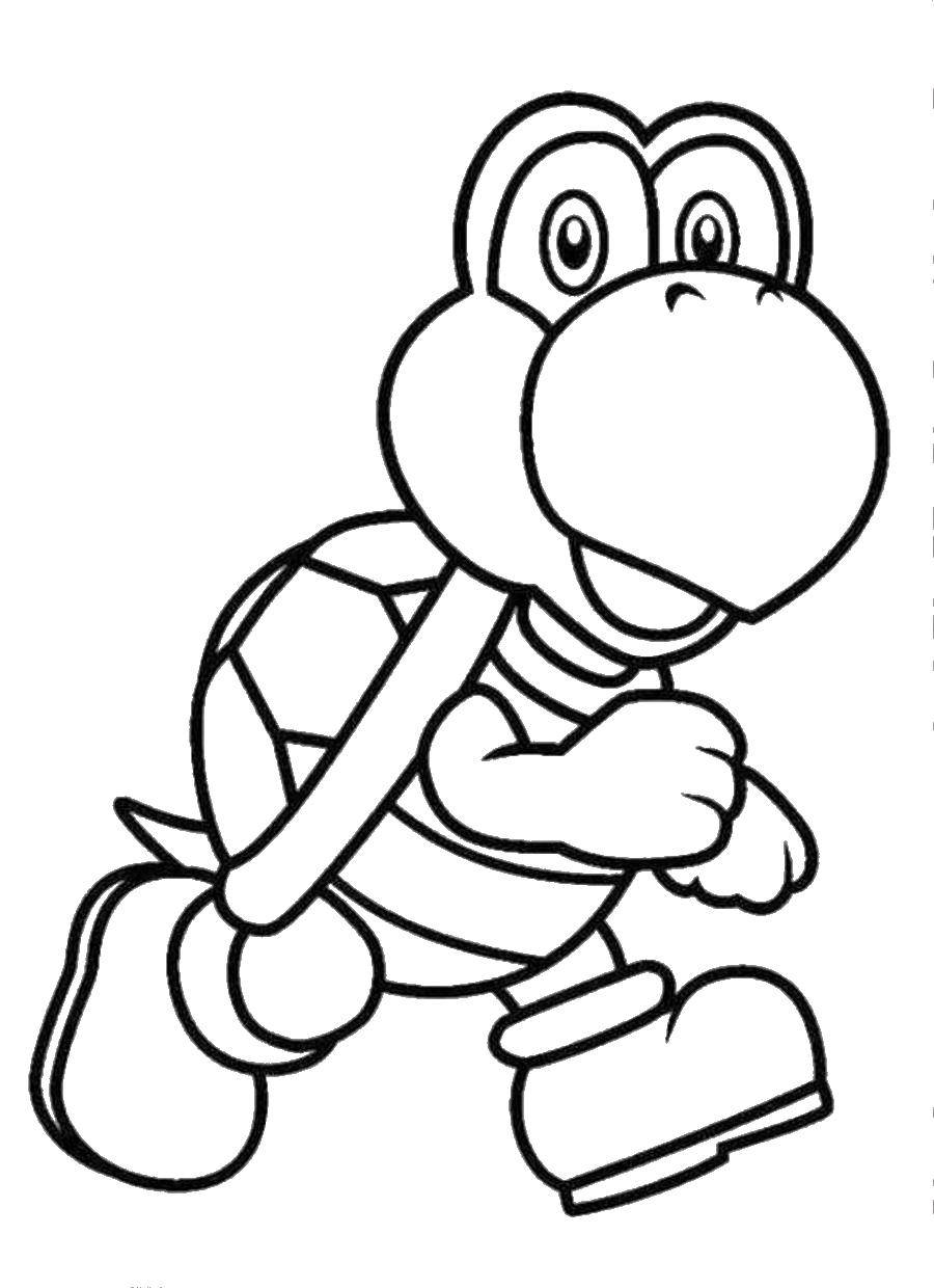 Coloring The turtle from Mario. Category The character from the game. Tags:  Games, Mario.