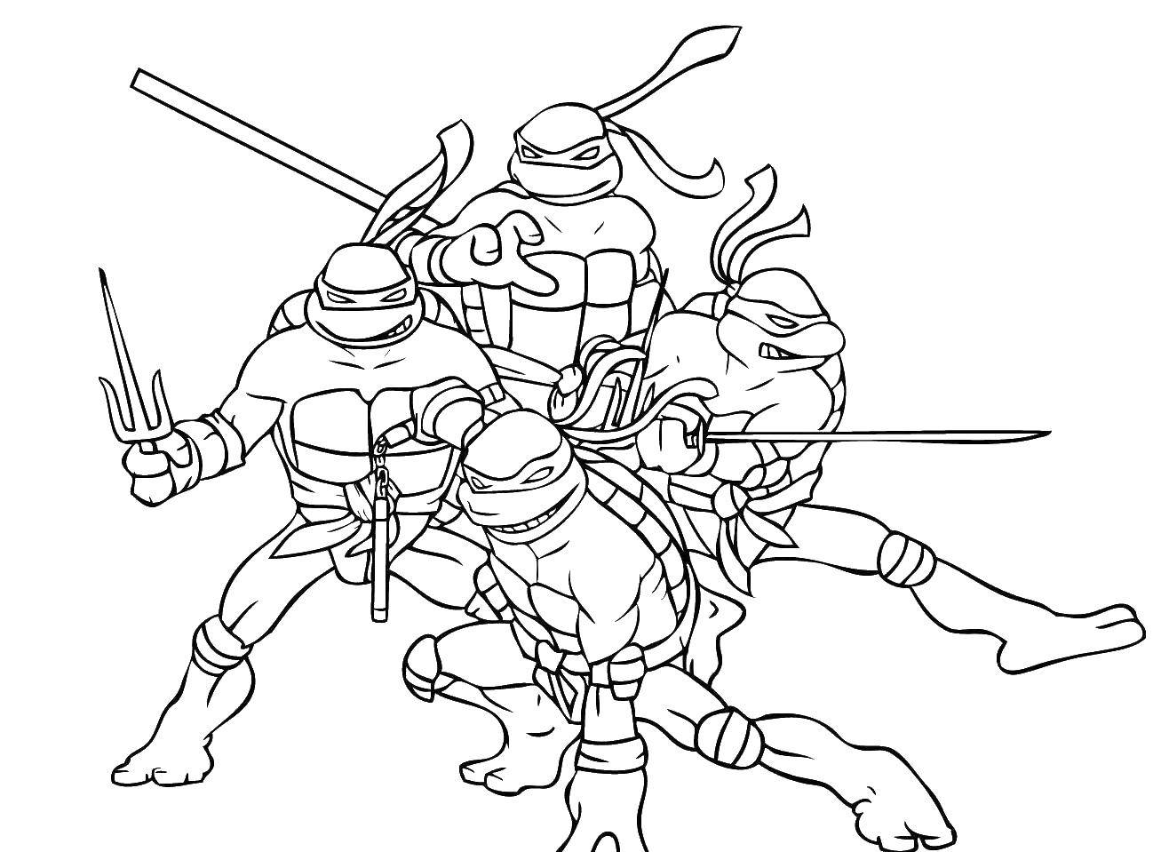 Coloring Teenage mutant ninja turtles. Category teenage mutant ninja turtles. Tags:  cartoon ninja turtles.