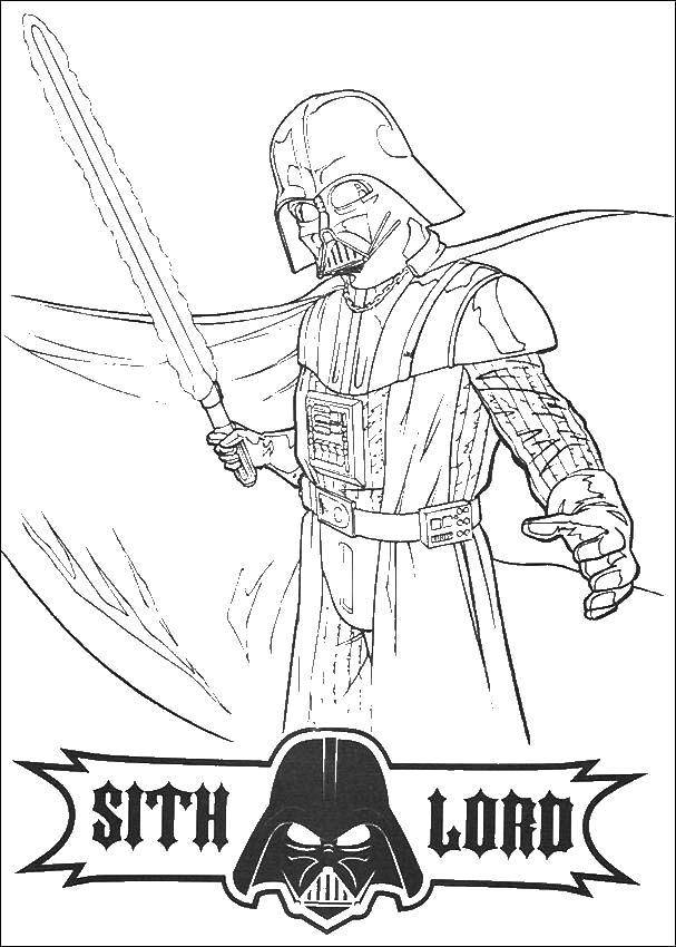 Coloring Darth Vader from star wars. Category star wars . Tags:  Star Wars .