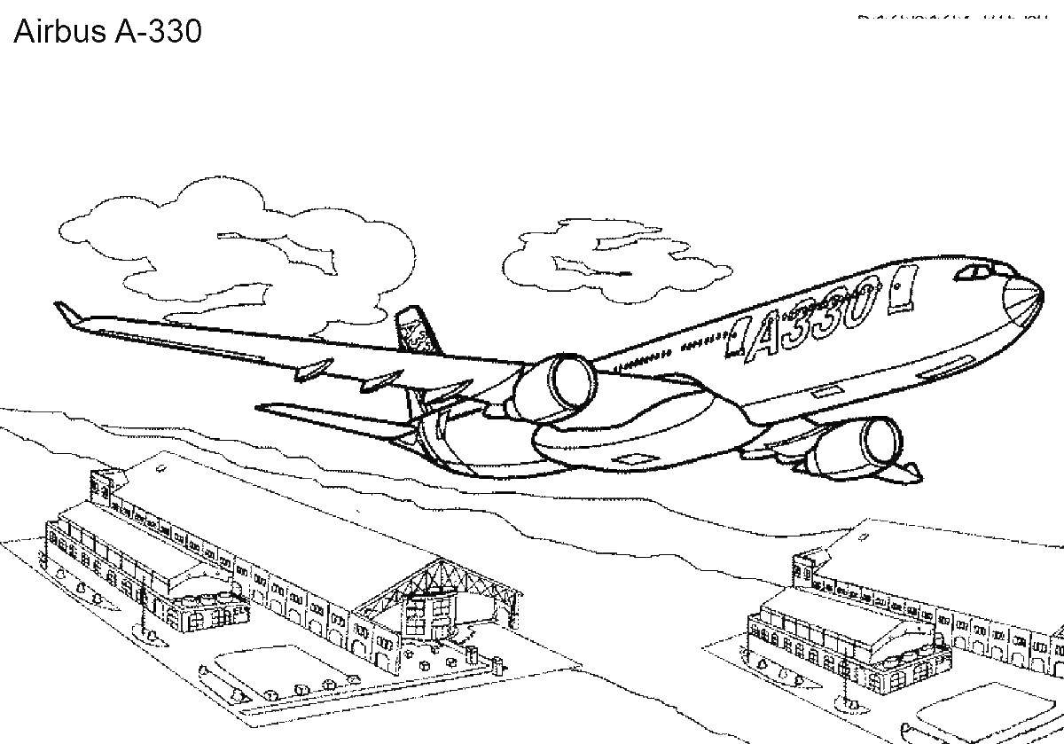 Coloring A passenger plane. Category the planes. Tags:  plane.