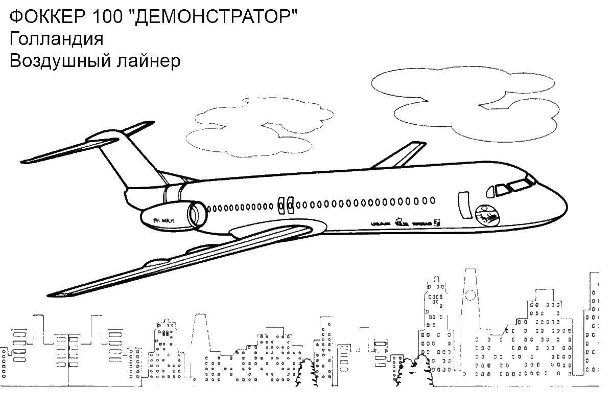 Coloring A passenger plane. Category the planes. Tags:  plane.