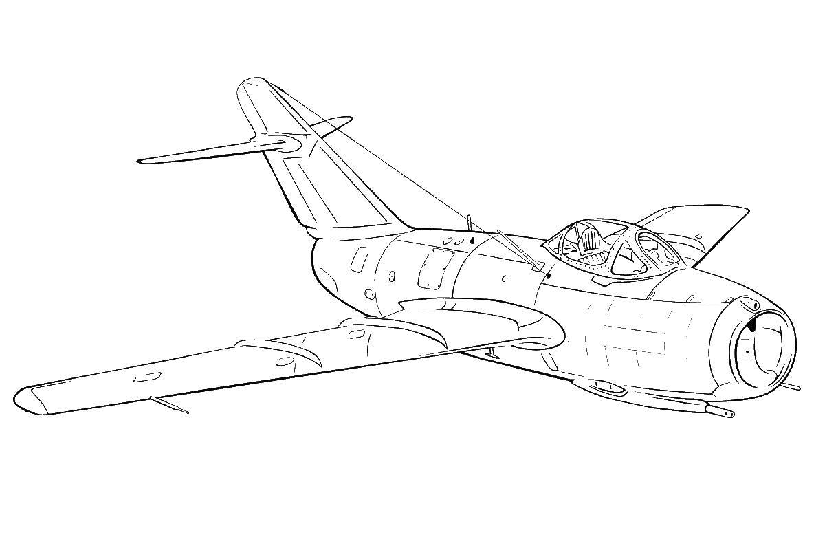 Coloring Fighter. Category the planes. Tags:  plane.