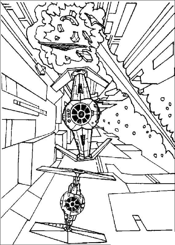 Раскраски Корабль, Раскраска Корабль из звездных войн космические корабли.
