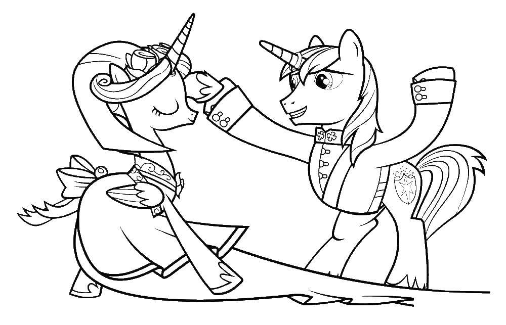 Coloring My little pony cadance and armor shining. Category cartoons. Tags:  Pony, Cadence, Shining.