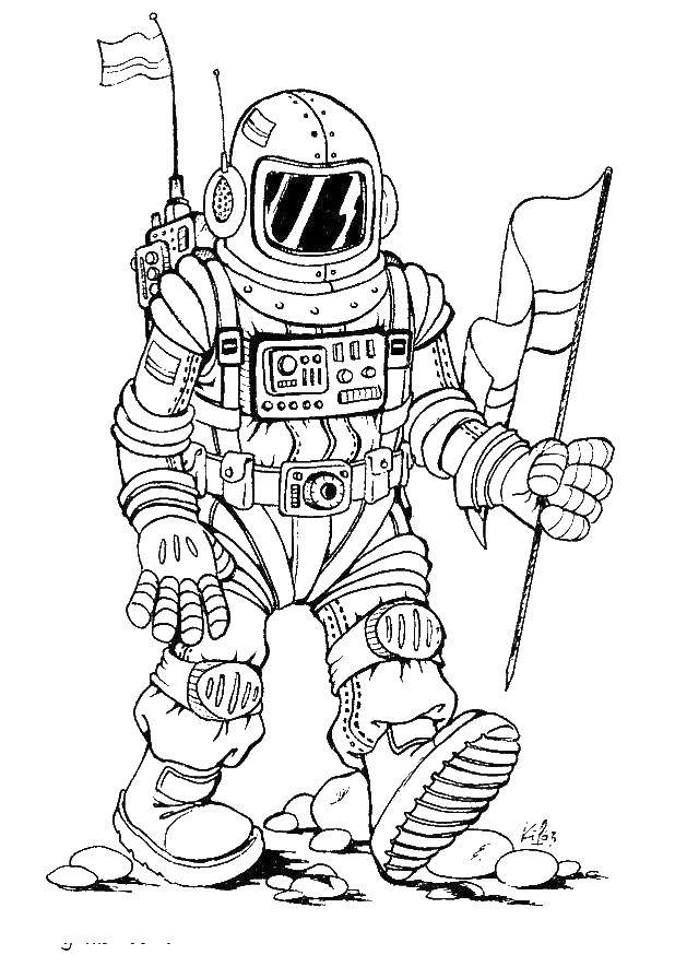 Coloring Astronaut. Category rockets. Tags:  astronaut.