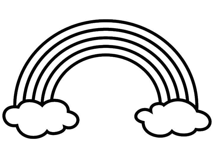 Название: Раскраска Радуга и облачка. Категория: Радуга. Теги: радуга, облака.