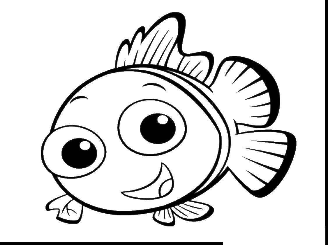 Название: Раскраска Немо. Категория: рыбы. Теги: рыбки, море, немо.