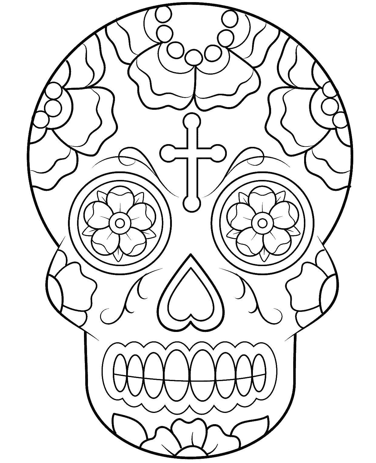 Coloring The skull patterns. Category Skull. Tags:  skull, patterns, flowers.
