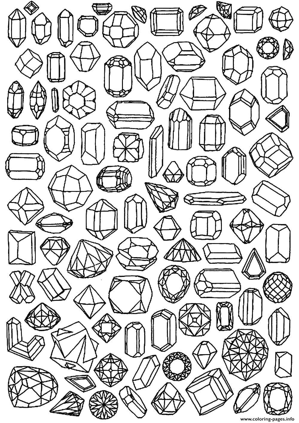 Coloring Gems. Category coloring. Tags:  gems, stones.