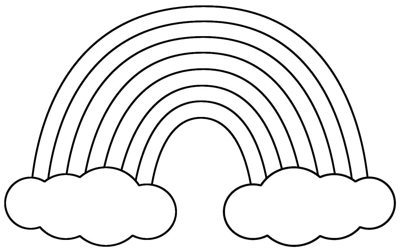 Название: Раскраска Радуга из облаков. Категория: Радуга. Теги: радуга, облака.