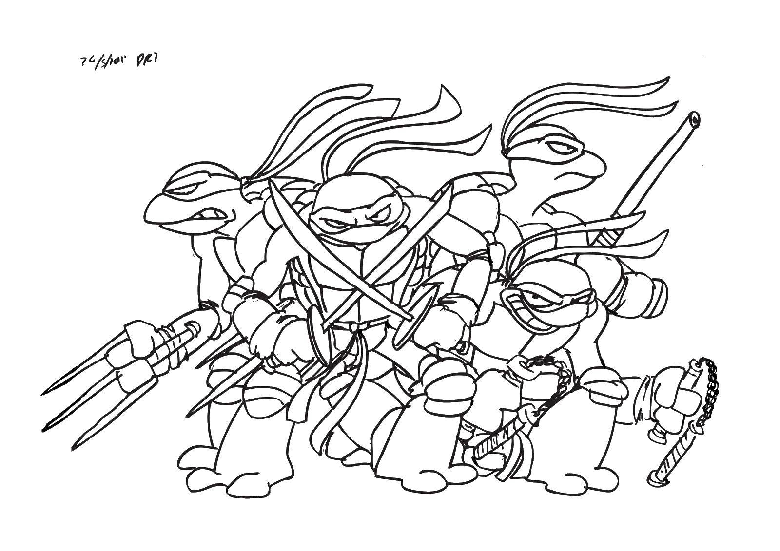 Coloring Teenage mutant ninja turtles. Category teenage mutant ninja turtles. Tags:  Comics, Teenage Mutant Ninja Turtles.