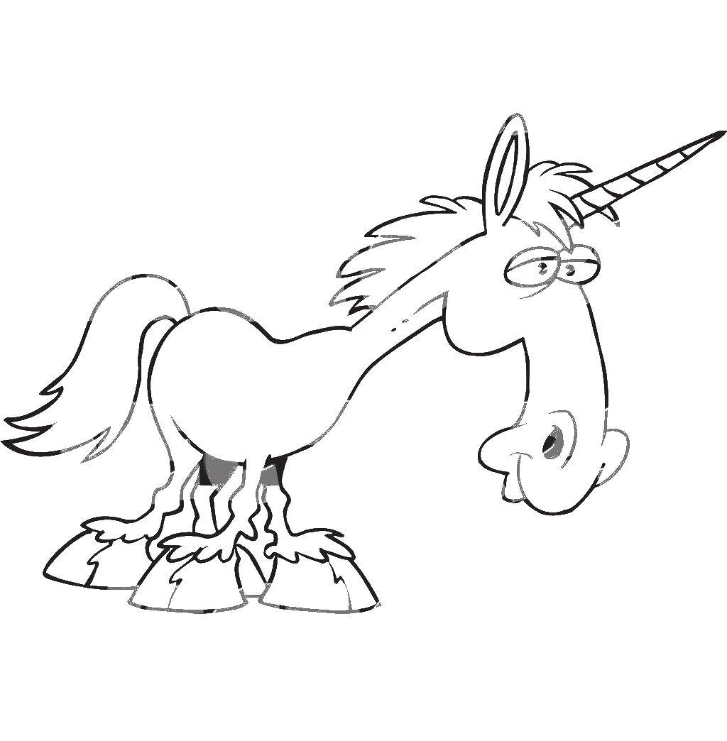 Coloring Unicorn. Category cartoons. Tags:  cartoon, pony, unicorn.