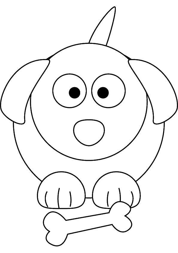 Coloring A dog with a bone. Category Pets allowed. Tags:  animals, dog, puppy, dog.
