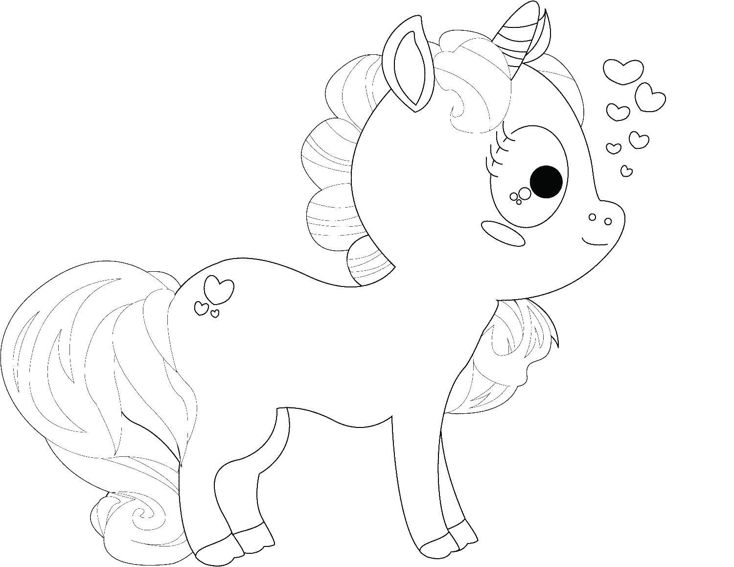 Coloring Little unicorn. Category Ponies. Tags:  pony tale, girls, unicorn.