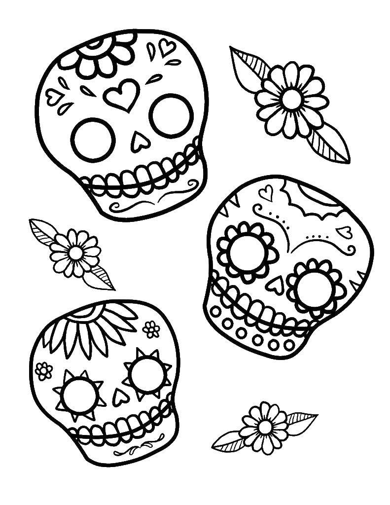 Название: Раскраска Мексиканский праздник день мёртвых. Категория: Череп. Теги: череп.