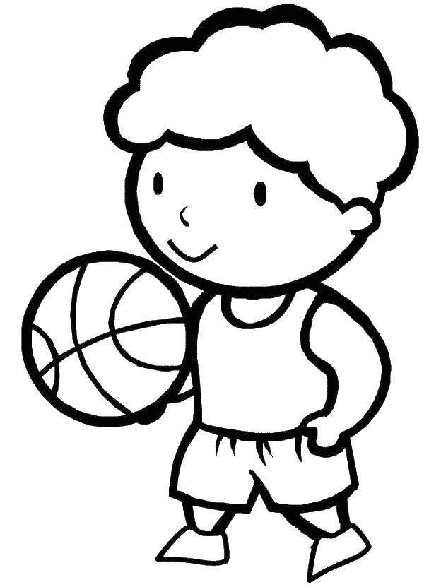 Название: Раскраска Баскетболист. Категория: Спорт. Теги: Спорт, баскетбол, мяч, игра.