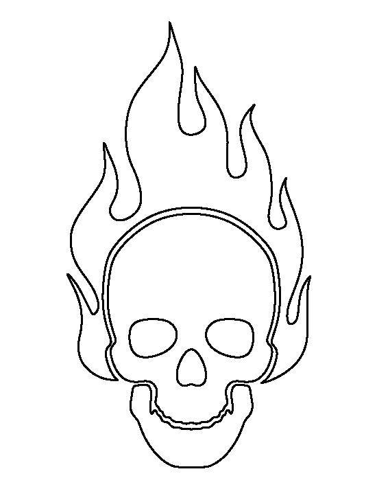 Название: Раскраска Горящий череп. Категория: Череп. Теги: Череп, огонь.