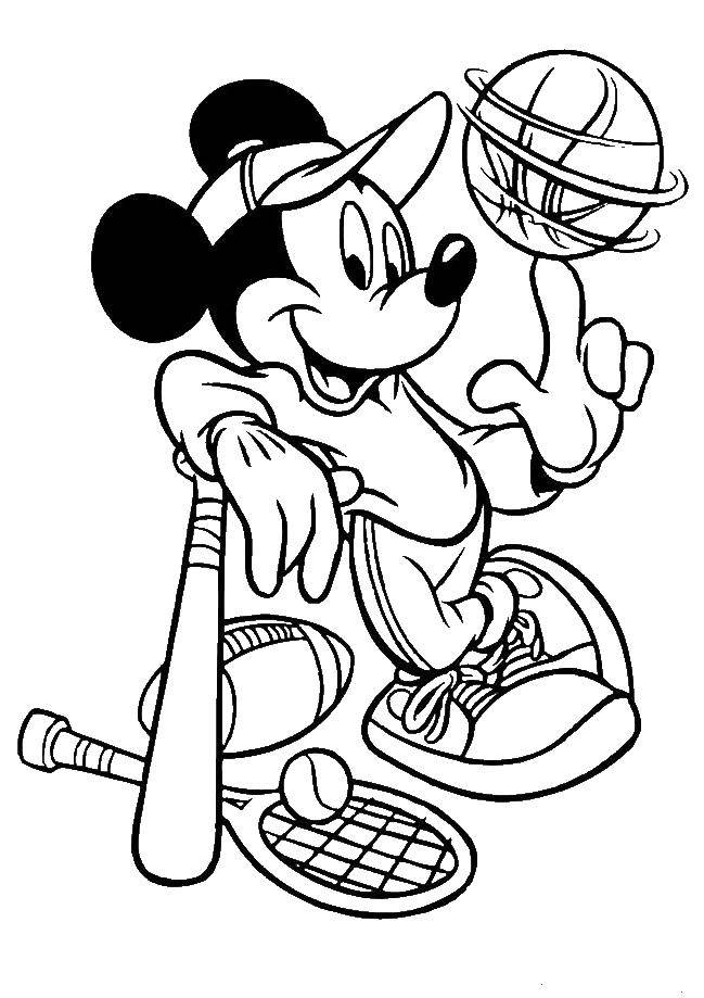 Coloring Mickey sportsman. Category Sports. Tags:  Disney, Mickey Mouse.
