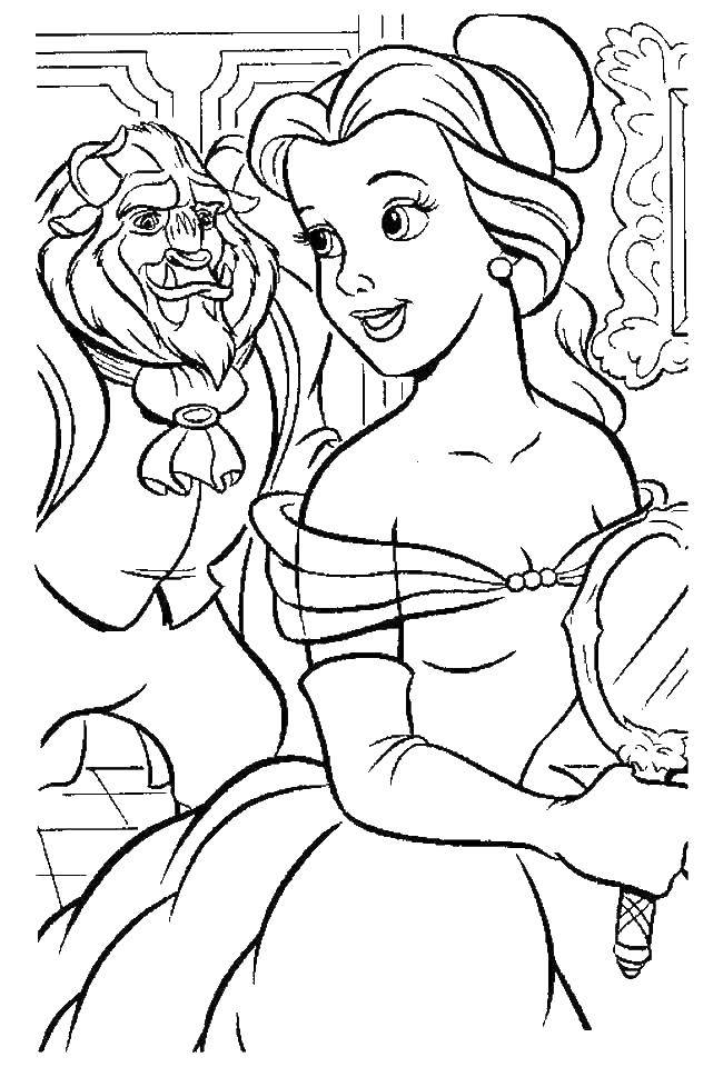 Coloring The beast and beauty. Category Princess. Tags:  Bell, beautiful.