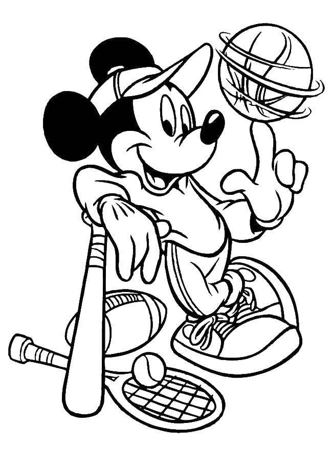Coloring Mickey mouse. Category Mickey mouse. Tags:  Mickey mouse, sports.