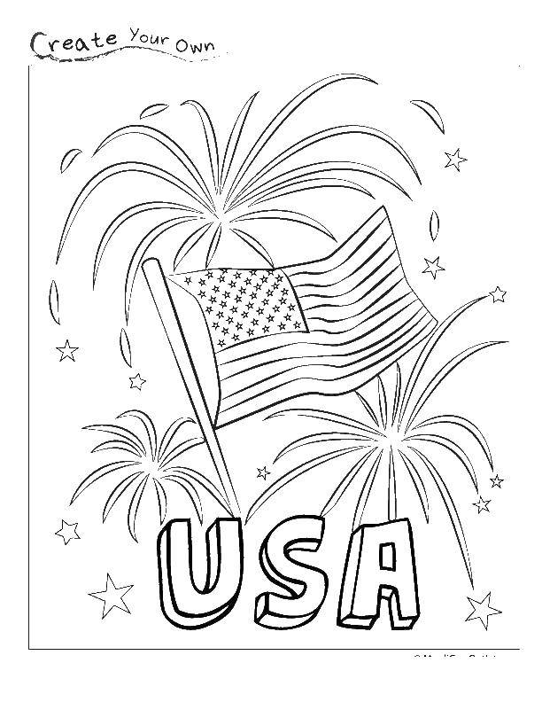 Coloring USA flag. Category USA . Tags:  America, USA, flag.