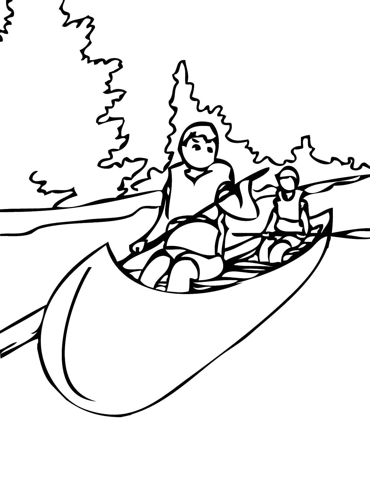 Coloring Canoe. Category Sports. Tags:  Sports, water.
