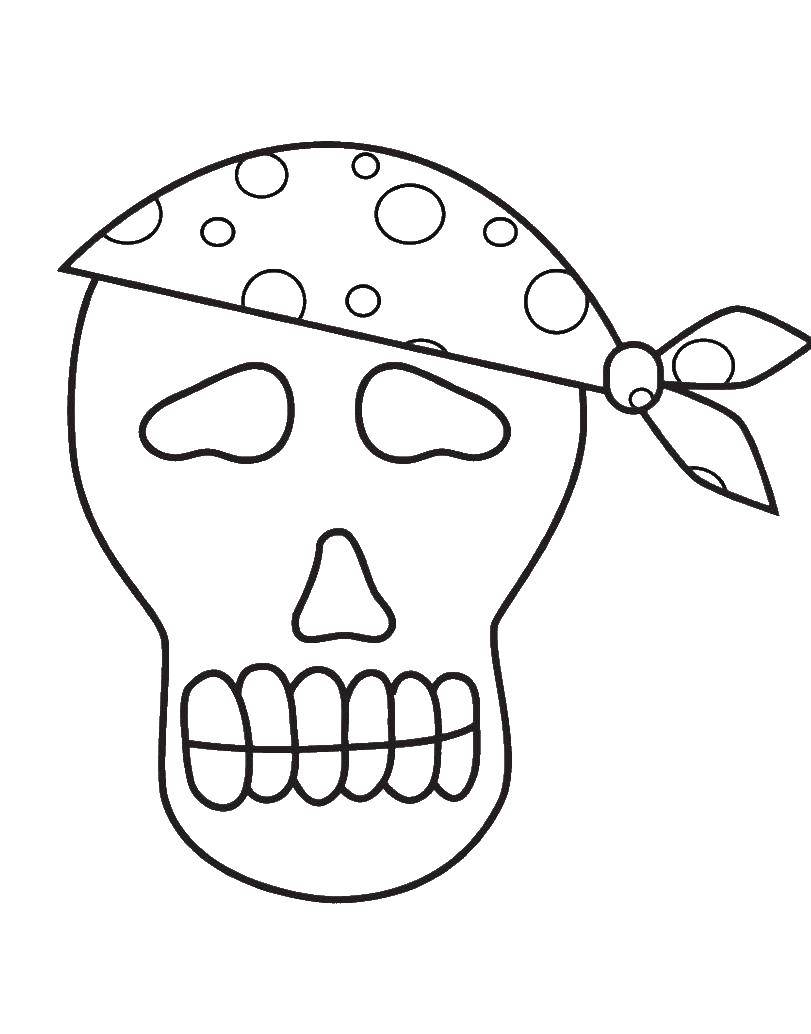 Название: Раскраска Пиратский череп. Категория: Череп. Теги: Череп.