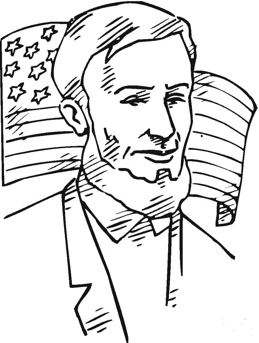Coloring Abraham Lincoln. Category USA . Tags:  America, USA, flag, President.