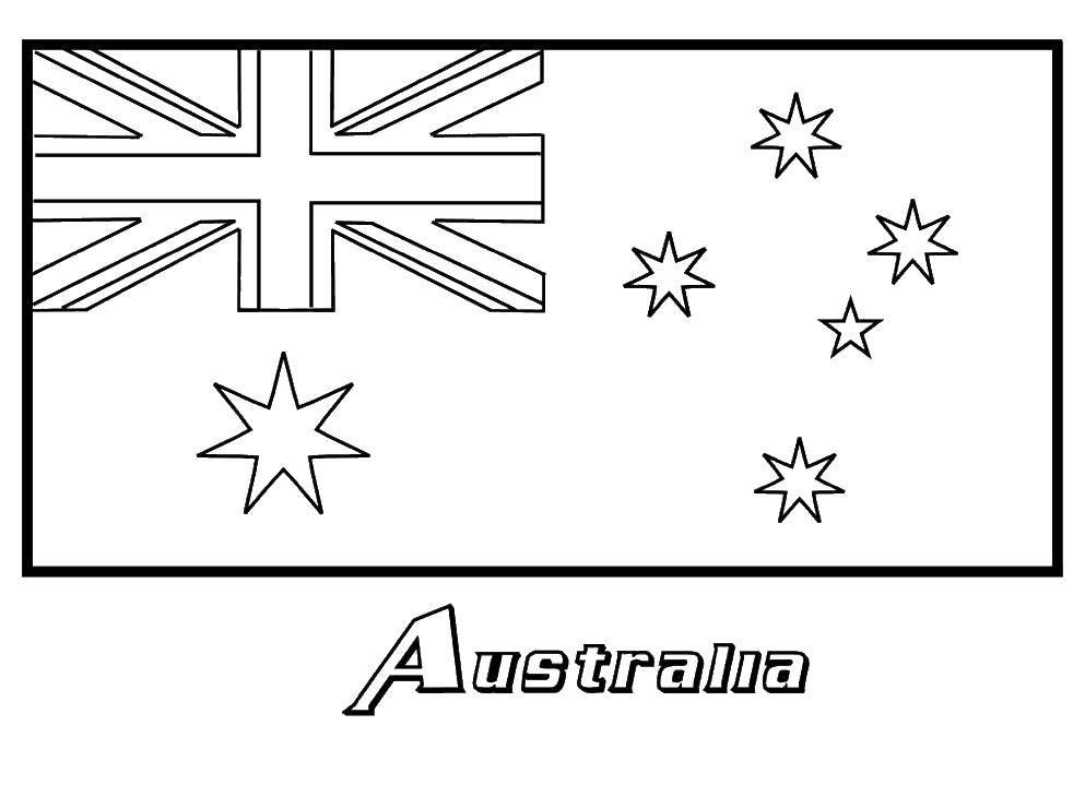 Название: Раскраска Флаг австралии. Категория: Флаги. Теги: флаг, Австралия.