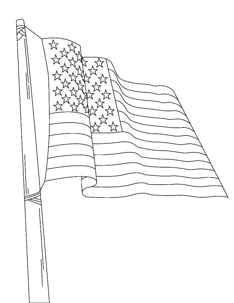 Название: Раскраска Флаг соединенных штатов америки. Категория: США. Теги: США, флаг, Америка.
