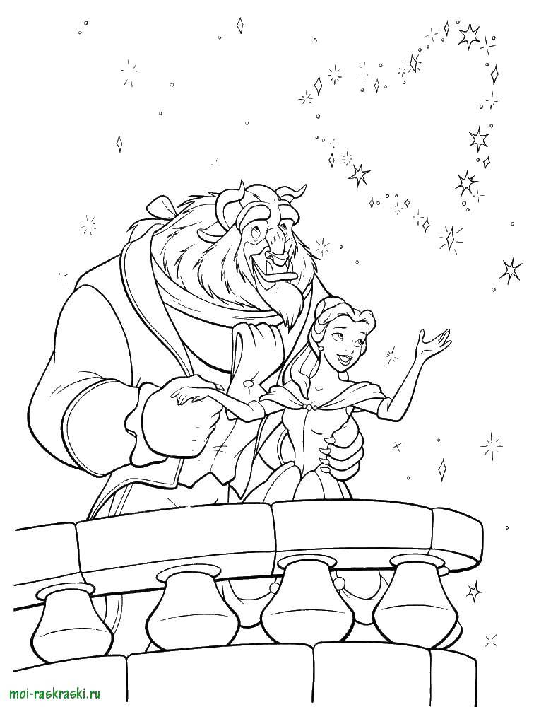 Coloring Beauty and the beast. Category Princess. Tags:  Bell, beautiful.