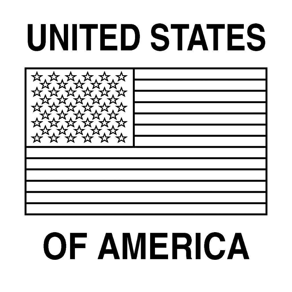 Название: Раскраска Соединенные штаты америки. Категория: США. Теги: Америка, США, флаг.