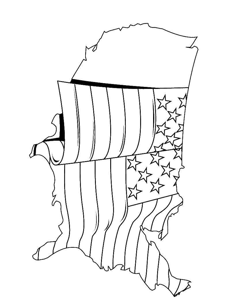 Coloring United States of America. Category USA . Tags:  America, USA, flag.