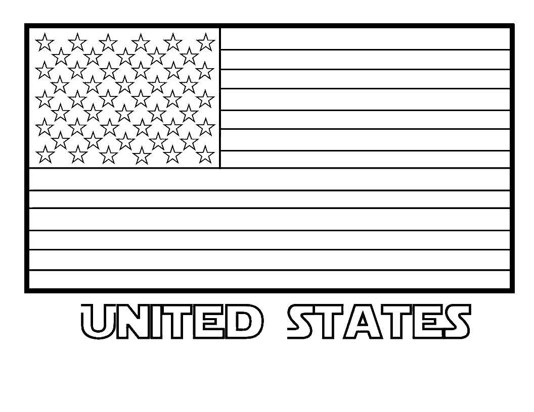 Название: Раскраска Соединенные штаты америки. Категория: Флаги. Теги: Америка, США, флаг.