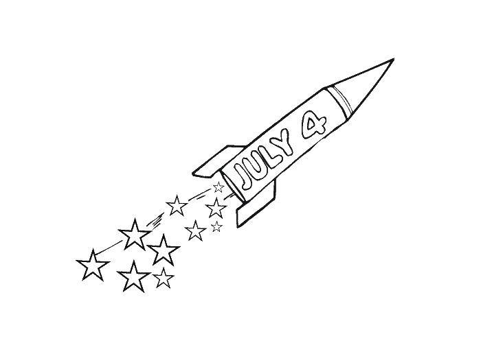 Опис: розмальовки  Ракета, 4 липня. Категорія: США. Теги:  сша, свято, 4 липня.