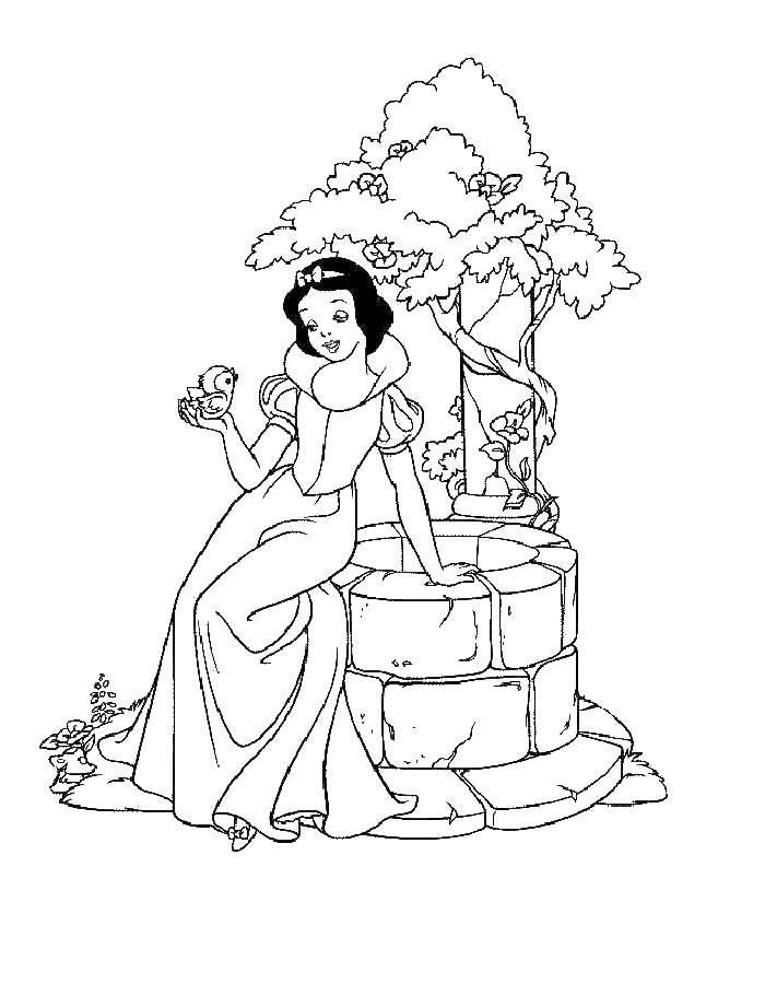 Coloring Snow white at the well. Category Princess. Tags:  Snow white.