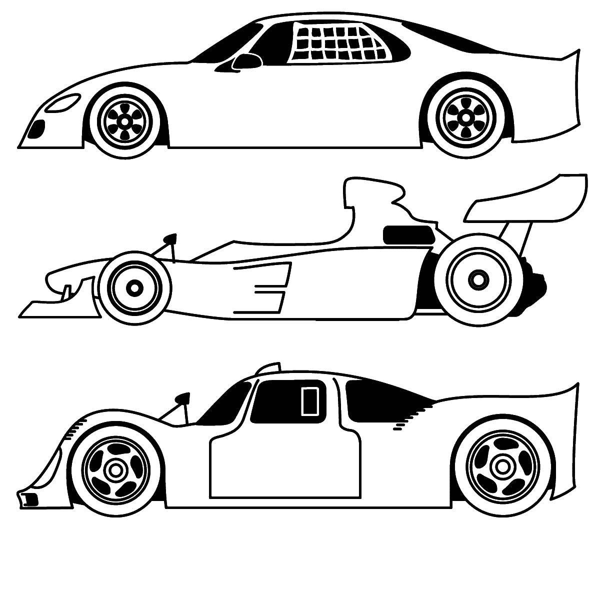 Coloring Race car. Category machine . Tags:  machine, transportation, racing cars.