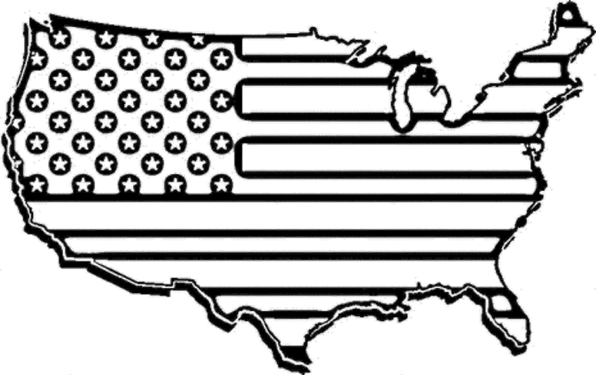 Название: Раскраска Карта сша. Категория: США. Теги: США, Америка, карта.