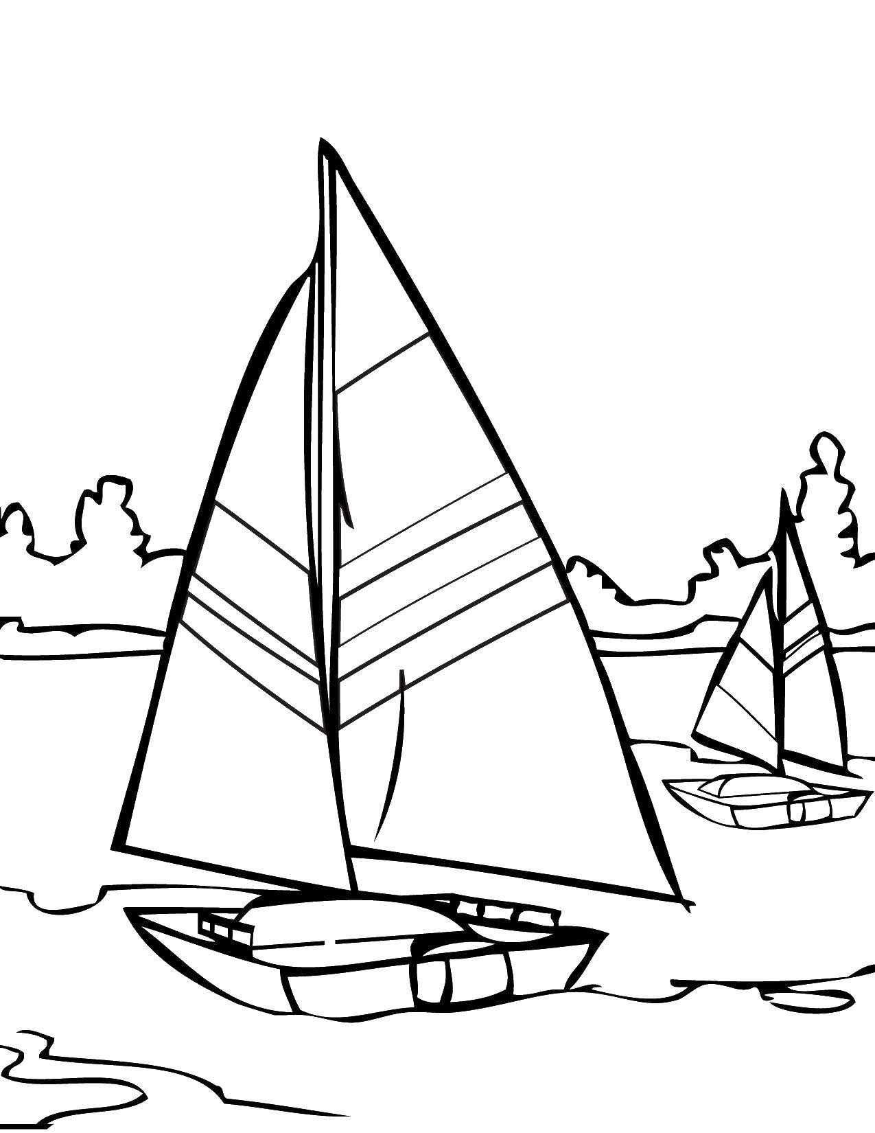 Coloring Sailing. Category Sports. Tags:  sports, sailing, sails.