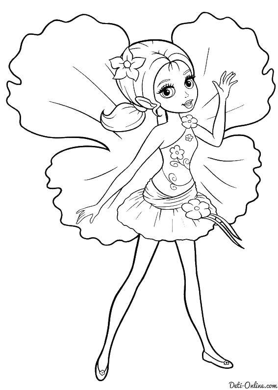 Coloring Flower fairy. Category fairies. Tags:  fairy.