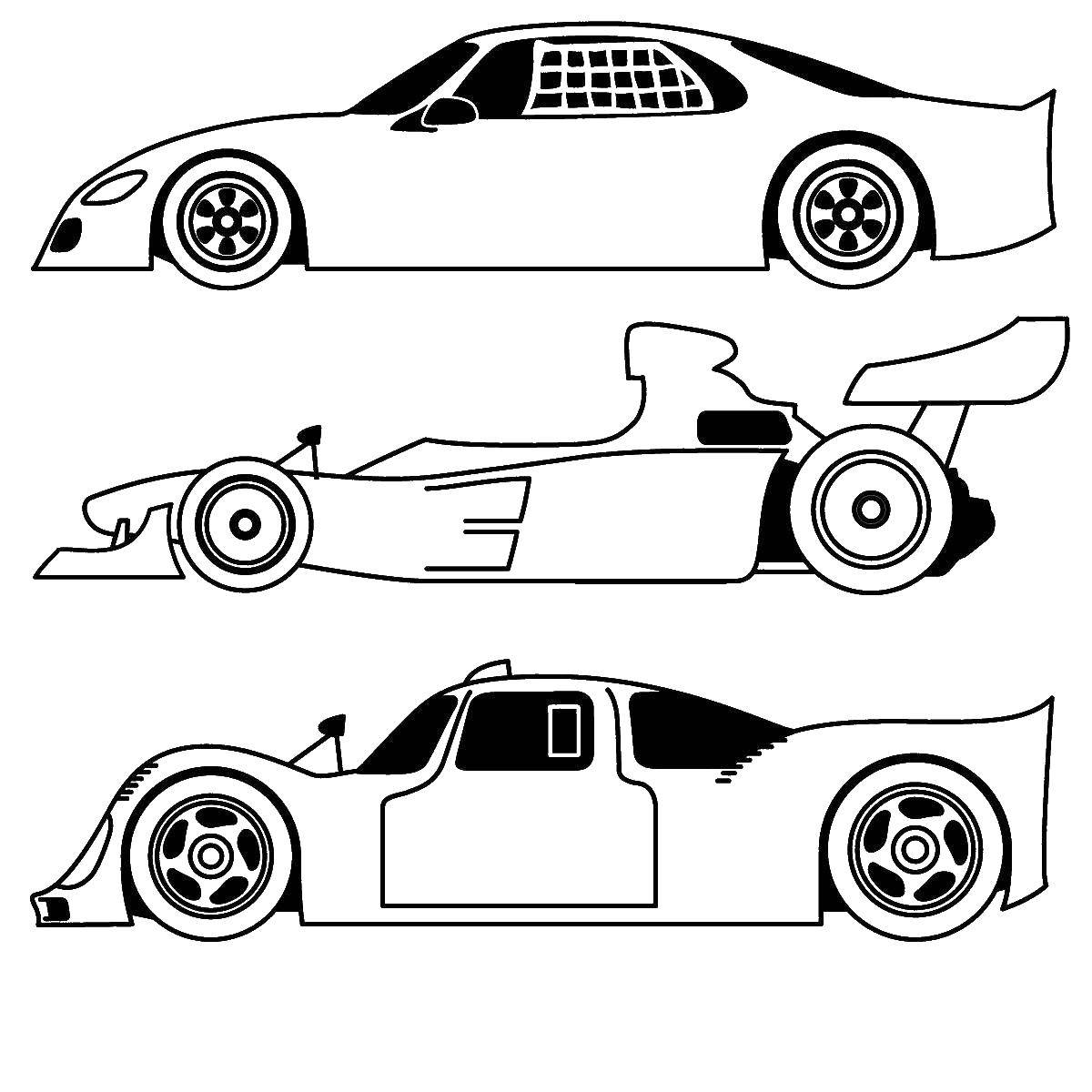 Coloring Racing cars. Category machine . Tags:  cars, trucks, sports cars.
