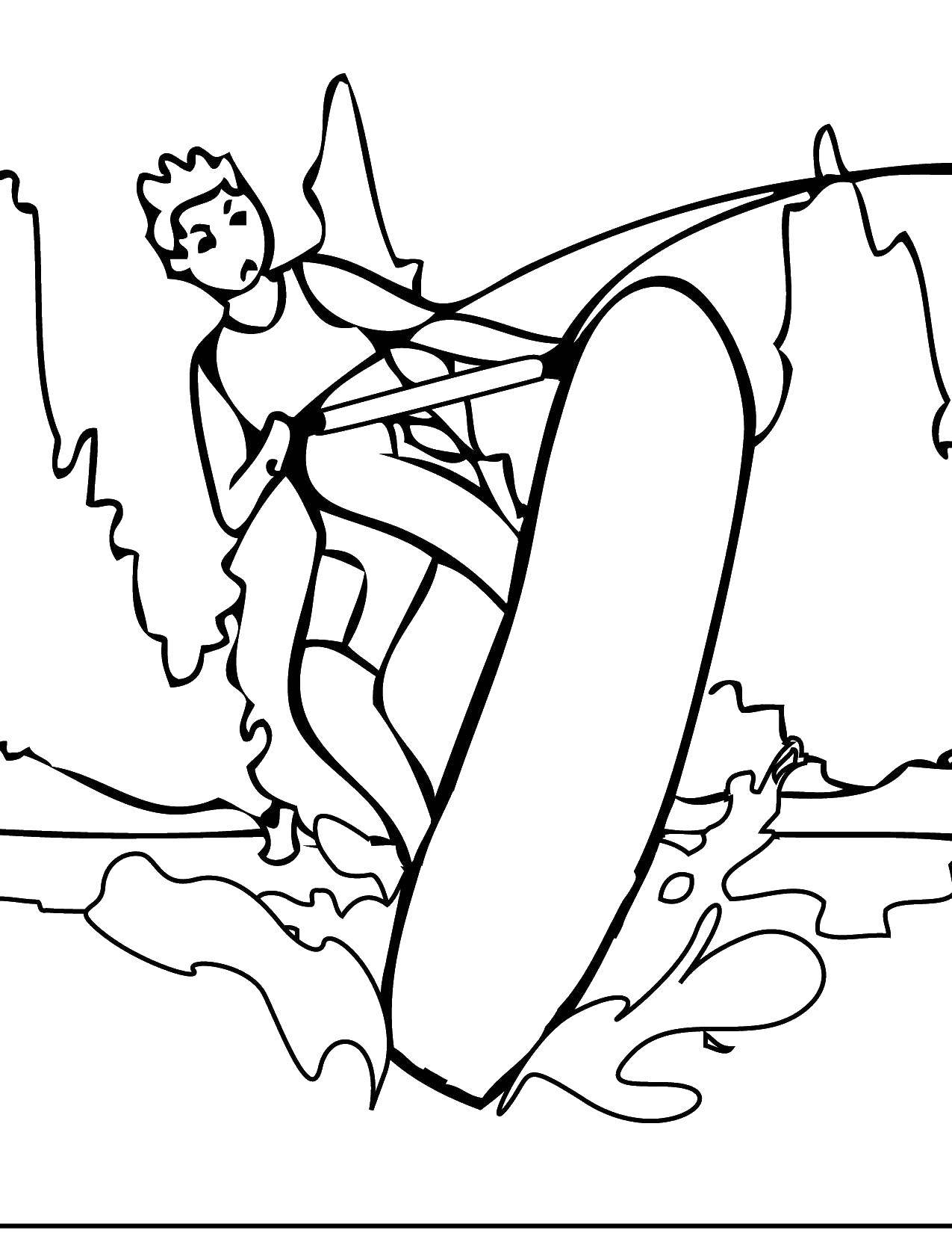 Coloring Surfer. Category Sports. Tags:  sports, surfer, surfing.
