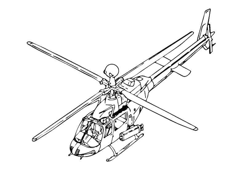 Coloring Helicopter. Category transportation. Tags:  gunship.