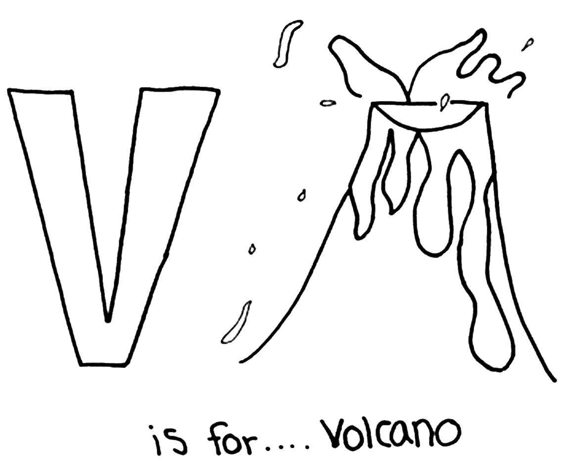 Coloring The volcano. Category Volcano. Tags:  Volcano, nature.
